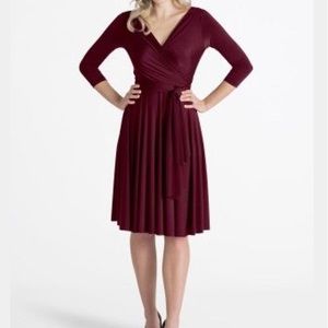 Henkaa Iris Midi Dress in Burgundy